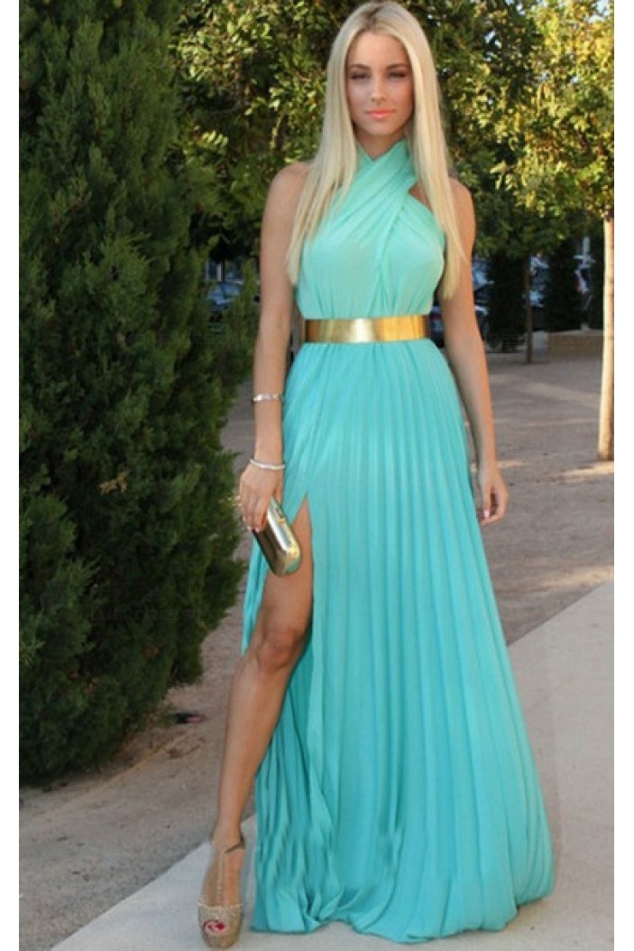 Side Split Long Chiffon Prom Evening Formal Dresses 3020160