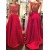Two Pieces Off-the-Shoulder Red Beaded Long Prom Evening Formal Dresses 3020175