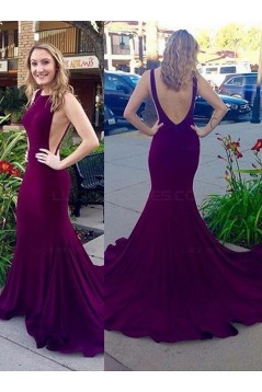 Sexy Low V-Back Mermaid Long Prom Dresses Evening Gowns 3020199
