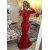 Red Long Sleeves Lace Mermaid Prom Dresses Evening Gowns 3020207
