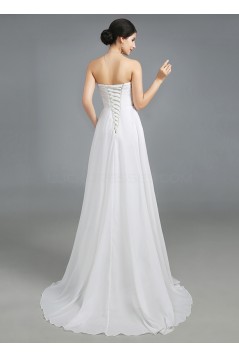 A-Line Sweetheart Beaded Long White Prom Dresses Evening Gowns 3020230