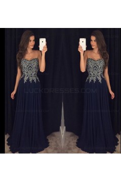 Sweetheart Neck Black Chiffon Prom Dresses Silver Lace Appliqued Bodice Prom Dresses Evening Gowns 3020238
