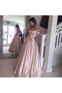 Ball Gown Off-the-Shoulder Beaded Prom Dresses Party Evening Gowns 3020250
