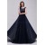 A-Line Lace Chiffon Long Navy Prom Dresses Party Evening Gowns 3020288