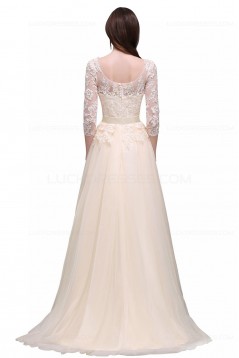 A-Line 3/4 Length Sleeve Lace Prom Dresses Party Evening Gowns 3020289