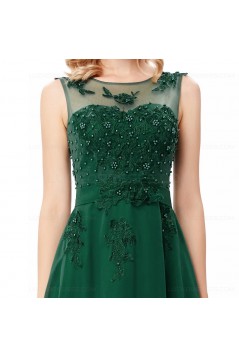 A-Line Illusion Neckline Lace Chiffon Prom Dresses Party Evening Gowns 3020294