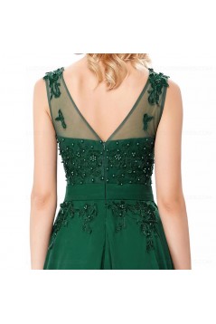 A-Line Illusion Neckline Lace Chiffon Prom Dresses Party Evening Gowns 3020294