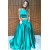 A-Line Two Pieces Green Prom Dresses Party Evening Gowns 3020295