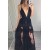 Sexy V-Neck Long Black Lace Prom Dresses Party Evening Gowns 3020298