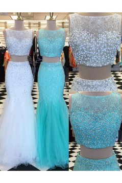 Two Pieces Mermaid Beaded Prom Dresses Party Evening Gowns 3020317