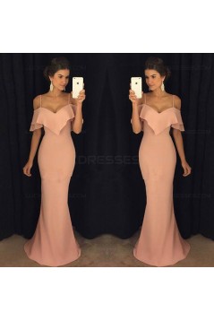 Mermaid Spaghetti Straps Long Prom Dresses Party Evening Gowns 3020333