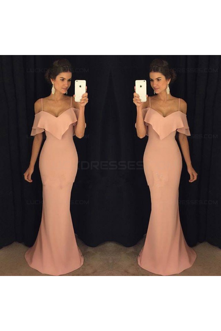 Mermaid Spaghetti Straps Long Prom Dresses Party Evening Gowns 3020333