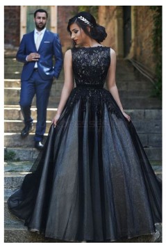 Long Black Lace Prom Dresses Party Evening Gowns 3020336