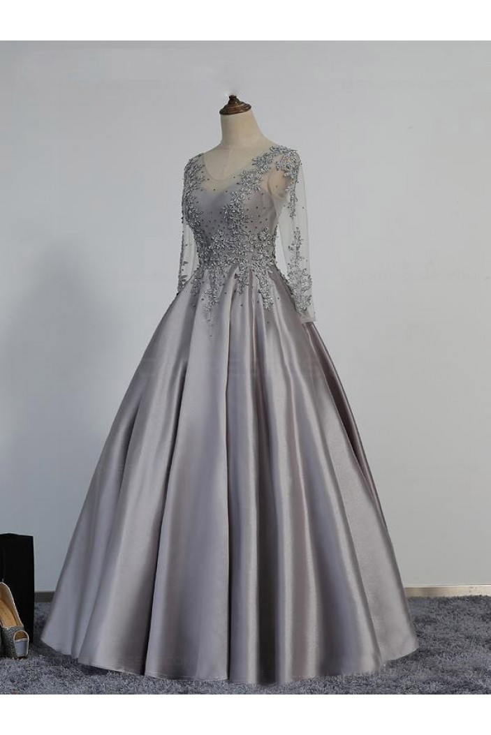 Ball Gown V-Neck Lace Appliques Prom Dresses Party Evening Gowns 3020350