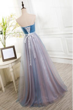 A-Line Tulle Long Prom Dresses Party Evening Gowns 3020356
