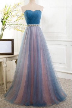 A-Line Tulle Long Prom Dresses Party Evening Gowns 3020356
