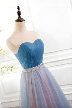 A-Line Tulle Long Prom Dresses Party Evening Gowns 3020356