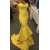 Mermaid Long Yellow Off-the-Shoulder Prom Dresses Party Evening Gowns 3020360
