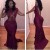 Sexy Illusion Bodice Lace Mermaid Deep V-Back Long Prom Dresses Party Evening Gowns 3020391