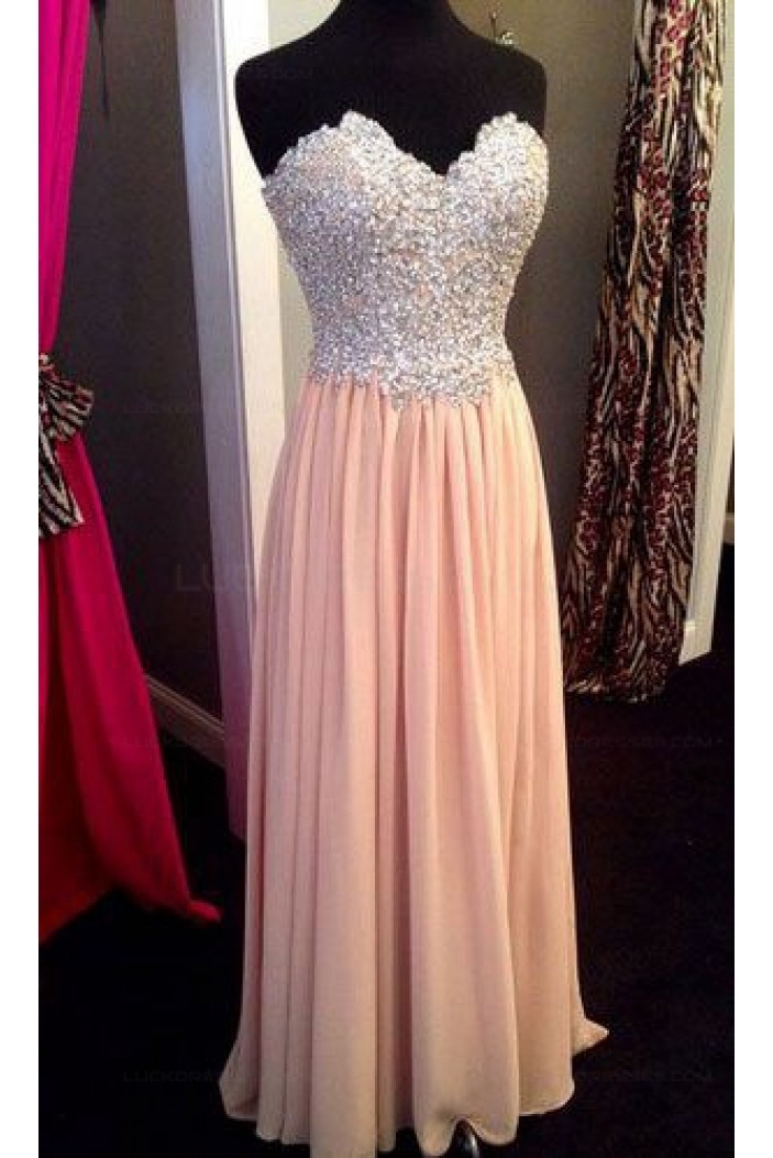 Sheath/Column Sweetheart Beaded Long Prom Dresses Party Evening Gowns 3020406