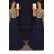 A-Line Beaded Long Navy Chiffon Prom Dresses Party Evening Gowns 3020410