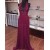 Burgundy Halter V-Neck Lace Prom Dresses Party Evening Gowns 3020415