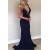 Sexy Low V-Neck Long Navy Blue Prom Dresses Party Evening Gowns 3020420