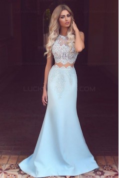 Mermaid Lace Two Pieces Prom Dresses Party Evening Gowns 3020447
