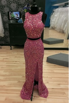 Sparkly Two Pieces Long Prom Dresses Party Evening Gowns 3020453