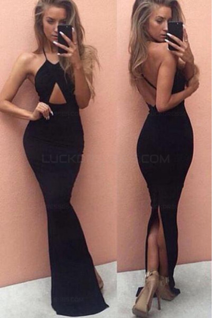Sexy Long Black Mermaid Prom Dresses Party Evening Gowns 3020456