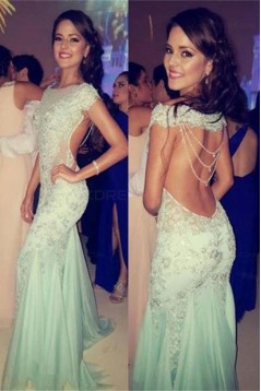 Lace Open Back Long Prom Dresses Party Evening Gowns 3020457