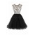 Short Black Beaded Homecoming Cocktail Prom Dresses 3020525