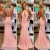 Mermaid Beaded Long Pink Prom Evening Dresses 3020568