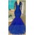 Long Blue V-Neck Mermaid Lace Prom Evening Dresses 3020576