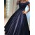 Elegant Long Blue Off-the-Shoulder Beaded Lace Prom Evening Dresses 3020600