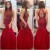 Mermaid Beaded Long Red Prom Evening Party Dresses 3020613