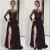 Long Black Lace Chiffon Prom Evening Party Dresses 3020622