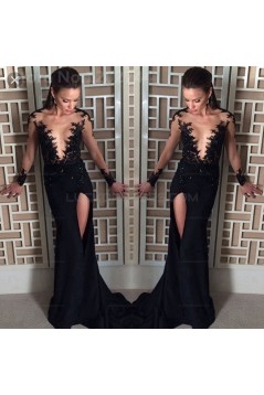 Sexy Long Sleeves Lace Prom Evening Party Dresses 3020634