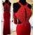 Long Red Beaded Lace Appliques Prom Evening Party Dresses 3020651