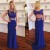 Beaded Two Pieces Royal Blue Long Prom Evening Party Dresses 3020656