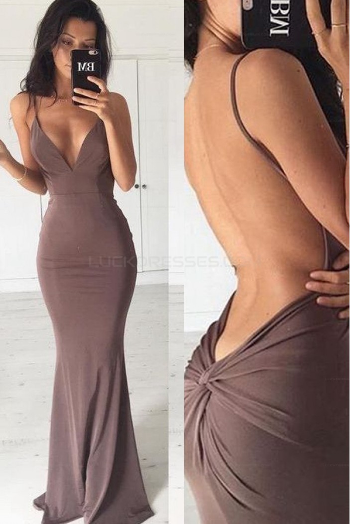 Sexy Backless Mermaid V-Neck Long Prom Evening Party Dresses 3020694