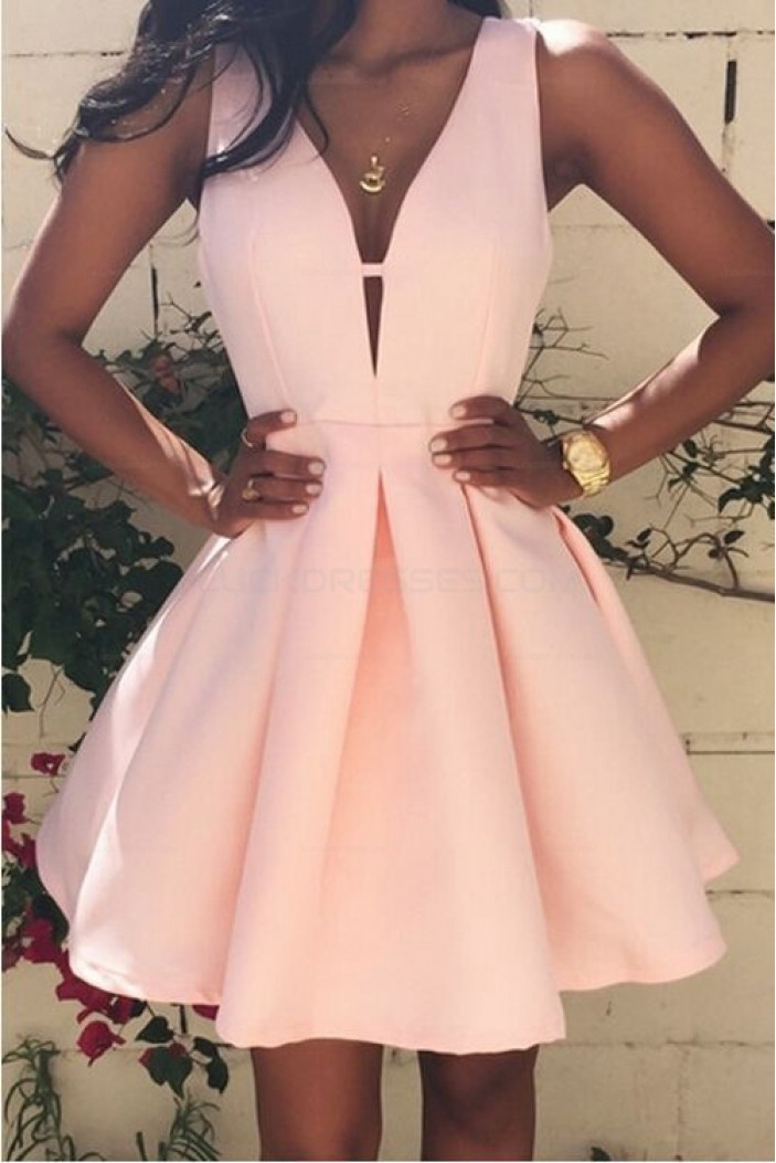A-Line V-Neck Short Prom Homecoming Graduation Dresses 3020698