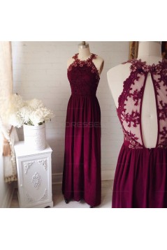 Lace and Chiffon Long Prom Evening Party Dresses 3020711