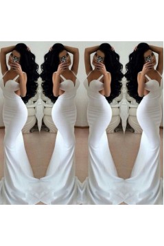Mermaid Long White Prom Formal Evening Party Dresses 3020768