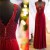 Sheath/Column Lace V-Neck Chiffon Long Red Prom Formal Evening Party Dresses 3020784