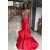 Long Red Beaded Mermaid Prom Formal Evening Party Dresses 3020816