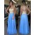 Beaded Long Blue Prom Formal Evening Party Dresses 3020818