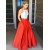 Two Pieces Red White Lace Prom Formal Evening Party Dresses 3020841