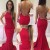 Beaded Long Red Mermaid Backless Prom Formal Evening Party Dresses 3020878