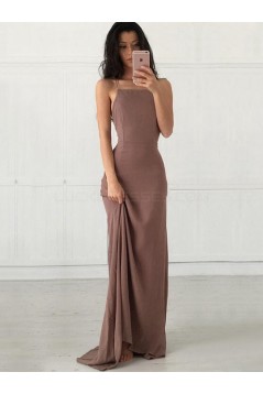 Long Spaghetti Straps Chiffon Prom Formal Evening Party Dresses 3020881